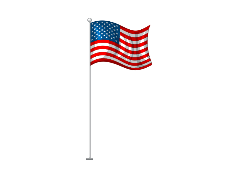 American flag on metal pole png free download