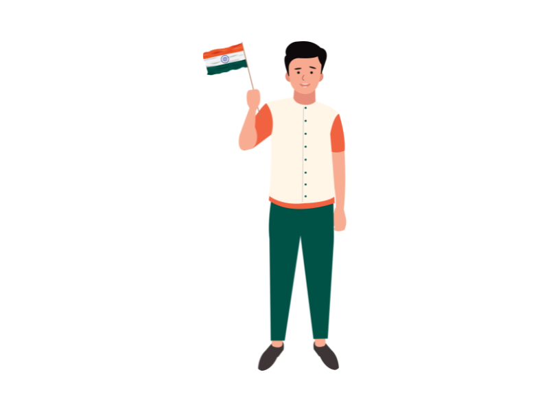 Man with Indian Flag png free